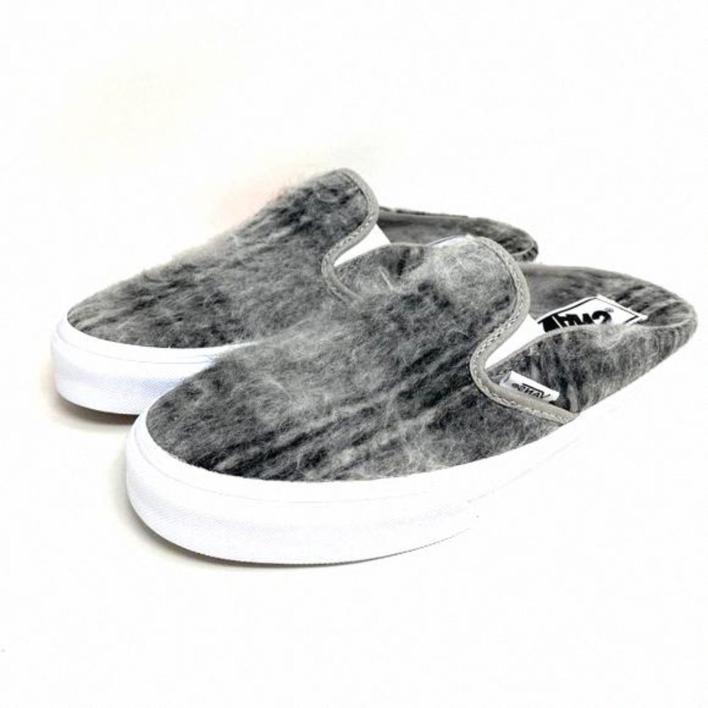 Vans Classic Slip On M Gray Women's Size Casual VN0A4P3U8O9 Wool Canvas White - Picture 5 of 11